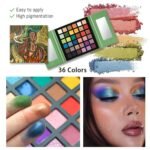 K'APEINE 36 Colors Eyeshadow Palette, Colorful Eyeshadows Palette Neon Shimmer Matte Glitter Eye Shadow High Pigmented Shadow Set Long Lasting Eye Makeup for Women - Image 5