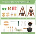 Kids Camping Toy Set, Pretend Play Cooking Set with Spray Stove, Food Toys, Tableware, Outdoor Toddler Campfire Toys for Ages 3+ - Image 5