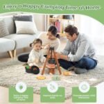 Kids Camping Toy Set, Pretend Play Cooking Set with Spray Stove, Food Toys, Tableware, Outdoor Toddler Campfire Toys for Ages 3+ - Image 7