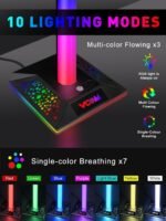 V VCOM RGB Gaming Headphones Stand with 2 USB Ports Headset Stand with 10 Light Modes and Non-Slip Rubber, Suitable for All Earphone Accessories, Best Gift for Husband, Kids, Boyfriend - Image 3