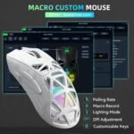 Aula SC620 Wireless Gaming Mouse, Tri-Mode 2.4GHz/USB-C/BT5.3 Computer Mouse with 12000 DPI, Programmable Macro Gamer Mouse with Rapid Fire Key, RGB Light Gaming Mice for PC/Laptop/Mac (Line White) - Image 7