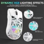 Aula SC620 Wireless Gaming Mouse, Tri-Mode 2.4GHz/USB-C/BT5.3 Computer Mouse with 12000 DPI, Programmable Macro Gamer Mouse with Rapid Fire Key, RGB Light Gaming Mice for PC/Laptop/Mac (Line White) - Image 9