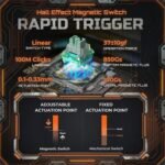 RK ROYAL KLUDGE 75% HE Mechanical Gaming Keyboard Wired Hall Effect Magnetic Compact Keyboard with Rapid Trigger 8000Hz Polling Rate Hot Swappable PCB RGB Backlit PBT Keycaps Volume Knob - Image 4