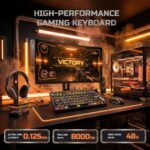 RK ROYAL KLUDGE 75% HE Mechanical Gaming Keyboard Wired Hall Effect Magnetic Compact Keyboard with Rapid Trigger 8000Hz Polling Rate Hot Swappable PCB RGB Backlit PBT Keycaps Volume Knob - Image 5