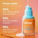 Bliss Vitamin C + Tri-Peptide Face Serum – Stabilized Vitamin C with Collagen-Boosting Peptide – Brightening Serum for Dark Spots, Fine Lines & Firmness – Hyaluronic Acid, Green Tea – 1 fl oz - Image 3