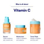 Bliss Vitamin C + Tri-Peptide Face Serum – Stabilized Vitamin C with Collagen-Boosting Peptide – Brightening Serum for Dark Spots, Fine Lines & Firmness – Hyaluronic Acid, Green Tea – 1 fl oz - Image 10