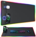 4-in-1 RGB Gaming Mouse Pad with Wireless Charging & Phone Stand, 31.5"x15.8" Large, 24 Light Effects, Non-Slip Base, Waterproof Ultra-Smooth Surface, with Adatper - Image 2