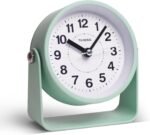 Analog Alarm Clock, Silent Non-Ticking Quartz Movement, Battery-Operated with Snooze & On-Demand Light, Easy to Set Gentle Wake Bedside Desk Clock, Ideal for Home, Travel, Office (Green) - Image 2
