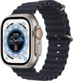Apple Watch Ultra [GPS + Cellular 49mm] Titanium Case with Midnight Ocean Band, One Size (Renewed) - Image 2