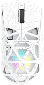 Aula SC620 Wireless Gaming Mouse, Tri-Mode 2.4GHz/USB-C/BT5.3 Computer Mouse with 12000 DPI, Programmable Macro Gamer Mouse with Rapid Fire Key, RGB Light Gaming Mice for PC/Laptop/Mac (Line White) - Image 2