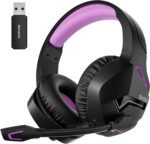 BINNUNE 2.4GHz Wireless Gaming Headset, Bluetooth 5.3 Gaming Headphones with Noise Canceling Mic, 120H Ultra-Long Battery, 50mm Drivers, Multi-Platform for PC / PS5 /PS4/ Switch/Mobile, Purple - Image 2