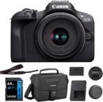 Canon EOS R100 Mirrorless Camera with RF-S18-45mm F4.5-6.3 IS STM Lens Kit, 24.1 Megapixel CMOS (APS-C) Sensor, 4K Video, RF Mount | Black Bundled with 64GB Memory Card & Camera Shoulder Bag (3 Items) - Image 2