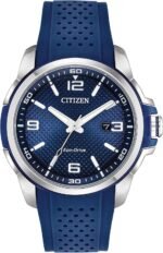 Citizen Men's Eco-Drive Weekender Watch in Stainless Steel with Blue Polyurethane Strap, Blue Dial (Model: AW1158-05L) - Image 2
