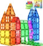 Coodoo 60 PCS Magnetic Building Tiles Kids Toys STEM Magnetic Blocks Sensory Toys Kids Games Magnet Building Toy for Boys and Girls Aged 3+, Kid Brain Development Preschool Kindergarten Toddler Toy - Image 2