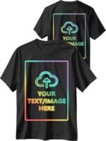 Custom T Shirts with Photo/Logo/Text - Personalized Comfort Cotton Tee for Men Women Design Your Own Shirt Front & Back Print - Image 2