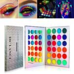 DE'LANCI Neon Eyeshadow Palette Glow in the Dark, Aurora Glow Eyeshadow Pallets Stage, Halloween Christmas Makeup Kit UV Blacklight Matte and Glitter Fluorescent Eye Shadows Highly Pigment - Image 2
