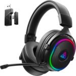EKSA 2.4GHz Wireless Gaming Headset for PS5,PC,PS4,Switch,Mobile,Mac, Bluetooth Gaming Headphones with Microphone, RGB, 30ms Latency, 50H Battery, USB & Type-C Ultra, PC Wired Gaming Headset for Xbox - Image 2