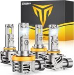 FAHREN H11 9005 Light Bulbs Combo, 110000LM 11X Super Bright H9 H8 HB3 Off-Road Use or Fog Light Bulbs, 6500k White Non-Polarity Plug and Play, Pack of 4 - Image 2