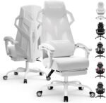 GTPLAYER Computer Chair with Adjustable Footrest, Ergonomic Gaming Chair with Headrest and Lumbar Support, Breathable Mesh Office Chair for Adults, High Back Reclining Desk Chair for Gaming and Office - Image 2