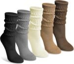 Justay 5 Pairs Slouchy Socks for Women - Slouch Long Crew Knit Boot Athletic Calf Tube Scrunch Socks - Image 2