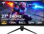 KTC 27 Inch 240Hz Curved Gaming Monitor, 2K QHD 2560x1440P Computer Monitor with 1000R, 2500:1 Contrast, Adaptive Sync, DP 1.4, HDMI 2.0, VESA, Tiltable, H27S25E - Image 2
