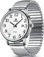 LN LENQIN Mens Watches Easy Read Analog Quartz Sport Waterproof Watch for Men with Date and 38mm Stainless Steel Expansion Band - Image 2