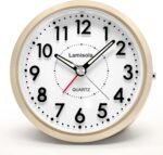 Lamisola Small Alarm Clocks for Bedrooms, 4 Inch Analog Battery Desk Clock, Retro Clock for Bedroom Decoration, Slient, Large Display for Seniors, Loud Alarm Clock for Heavy Sleepers, Champagne Gold - Image 2