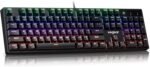 Mechanical Gaming Keyboard with Blue Switch, 104-Key Full Size RGB Backlit Wired Keyboard（11 Modes, Anti-Ghosting, Double-Shot ABS Keycaps, Lighted Computer Key-Board for PC Windows-Black - Image 2