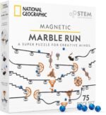 National Geographic Magnetic Marble Run - 75-Piece STEM Building Set for Kids & Adults with Magnetic Track & Trick Pieces & Marbles for Building A Marble Maze, STEM Project - Image 2