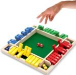 Nicecho Shut The Box Dice Game,2-4 Player Family Wooden Board Table Math Games for Adults and Kids, 8 Dices Classics Games for Classroom,Home,Party or Pub - Image 2