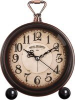 RODH Battery Alarm Clock,Night Light,Vintage Hangable Super Silent Non Ticking Analog Table Clock for Bedroom Bedside, Desk,Shelf - Image 2