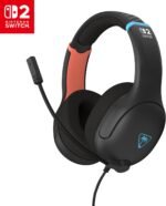 Turtle Beach Airlite Fit Wired Gaming Headset – Officially Licensed for Nintendo Switch 2, Nintendo Switch, Durable, Lightweight, Charcoal Blue/Red - Image 2