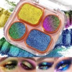 UCANBE Multichrome Chameleon Eyeshadow Makeup Palette, 4 Colors Holographic Metallic Glitter Eye Shadow Pallet, High Pigmented Creamy Duo Chrome Multidimensional Eye Make Up Kit - Image 2