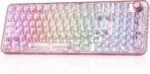 YUNZII X98 QMK/VIA Wireless Mechanical Gaming Keyboard with Knob,Tri-Mode BT5.0/USB-C/2.4GHz Hot Swappable Keyboard,Pre-lubed Switches Gasket Mount RGB Backlit for Wins/Mac (Pink, Snow Switch) - Image 2