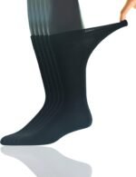 Yomandamor Men's 5 Pairs Wide Stretched Top Crew Dress Socks - Image 2