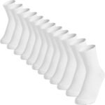 12 Packs Crew Socks for Womens and Men Cushioned Long Socks Cotton Athletic Socks for Hiking Running(6 Pairs) - Image 2