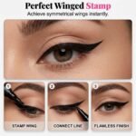 Long Lasting Eyeliner, Waterproof Liquid Eyeliner Pen with Matte Finish, Quick-Drying Smudge-Proof Formula, Highly Pigmented Black Eye Liner for Natural Look, Vegan Eye Makeup (2PCS) - Image 5