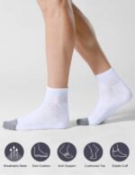 CS CELERSPORT 6 Pack Men's Ankle Socks with Cushion Athletic Running Socks - Image 4