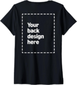 Custom Front & Back Print V-Neck T-Shirt with Your Image for Women by Modify by Amazon Merch on Demand - Image 3
