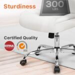 NEO CHAIR Office Desk Gaming Computer Home Chair Ergonomic Executive High Back Support Flip-up Arms Adjustable Height Swivel Rolling Wheels Comfy PU Leather (White) - Image 9