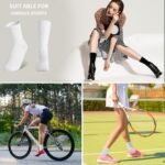 12 Packs Crew Socks for Womens and Men Cushioned Long Socks Cotton Athletic Socks for Hiking Running(6 Pairs) - Image 3