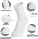 12 Packs Crew Socks for Womens and Men Cushioned Long Socks Cotton Athletic Socks for Hiking Running(6 Pairs) - Image 6