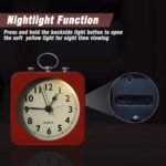 AYRELY® Battery Operated Alarm Clock,Small Retro Table Clock,Slient Metal Desk Clock with Light for Living Room Decor,Bedroom,Bedside,Shelf (Red) - Image 7