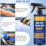 2Pcs Advanced Car Quick-Acting Coating Agent Spray, Car Scratch Wax Polish Quick Effect Coating Agent Spray for Shine & Protection, Cars Wax Oil Film Emulsion Glass Cleaner for Vehicles - Image 6