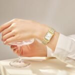 HOLSTOUR Watches for Women Vintage Bracelet Roman Dial Rectangular Case Gold Watch Waterproof with Tools - Image 5
