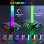 Gaming Headphone Stand PC Accessories - RGB Headset Stand with 2 USB Charger, Cool LED Headphone Holder PC Gaming Accessories for Boys Men Gamers, Computer Game Hardware for Desk - Image 6
