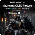 LG 32GX870A-B 32-inch Ultragear 4K UHD (3840 x 2160) OLED Gaming Monitor, Dual-Mode, 240Hz, 0.03ms, NVIDIA, AMD FreeSync Premium Pro, VESA DisplayHDR True Black 400, USB Type-C, DP2.1 - Image 6