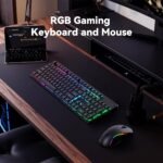 Redragon S107KS Wireless Gaming Keyboard and Mouse, RGB Backlit, 3 Mode (Wired/2.4G/BT), Up to 10,000 DPI Gaming Mouse with Software, Ultra Lightweight 65g, 25 Key Anti-Ghosting Keyboard for PC - Image 4