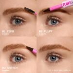 NYX PROFESSIONAL MAKEUP Fluff & Snatch Brow Powder Pen, Cream To Powder Eyebrow Pen For Soft, Defined Brows, Smudge and Transfer-Resistant Formula - Black - Image 9