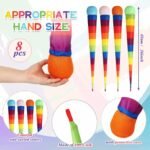 Leyndo 8 Pcs 26 Inch Throw and Catch Balls with Rainbow Tail, Fun Colorful Sports Comet Balls Playground Toys for School Classroom Beach Outdoor Camping Healthy and Fun Games (Multi Color) - Image 3